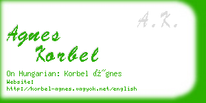 agnes korbel business card